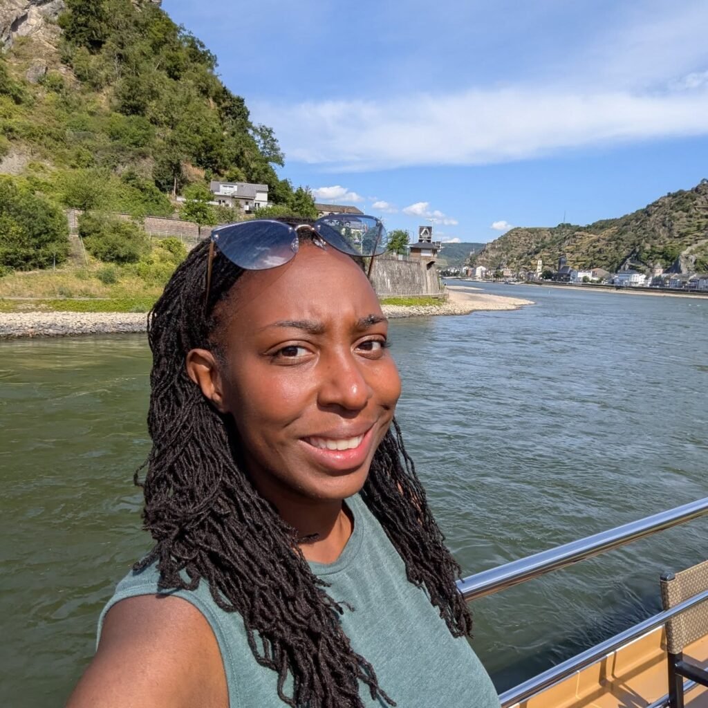 Star Williams on Avalon Envision sailing down the Rhine Gorge