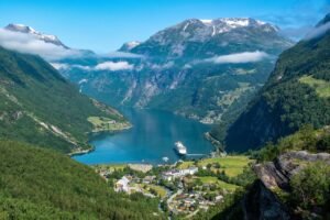 mountains, valley, river, cruise, town, village, nature, geiranger, geirangerfjord, fjord, norway, scandinavia, village, village, geirangerfjord, norway, norway, norway, norway, norway